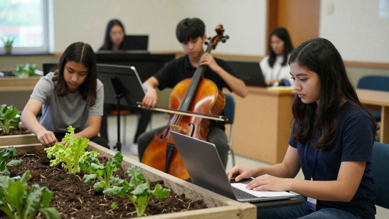 Three students engaged in meaningful extracurricular activities