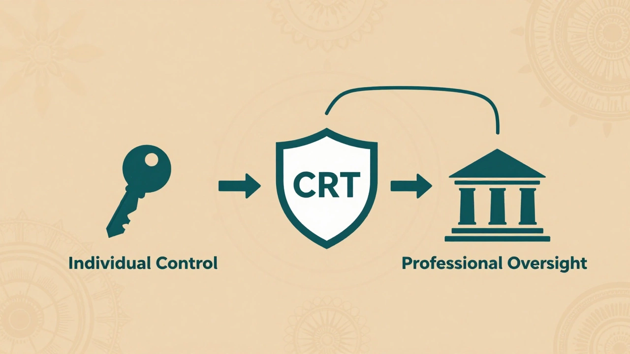 Graphic showing choices in charitable trust management